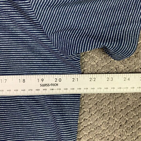 Twillory Athleisure Polo Shirt Men's Large Blue White Stripe Performance Golf - Picture 10 of 11